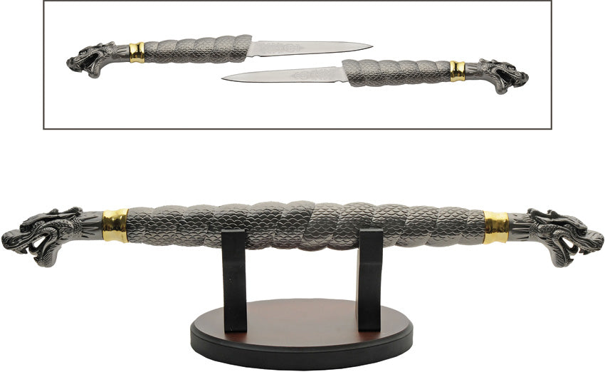Twin Dragon Swords w Stand 211611
