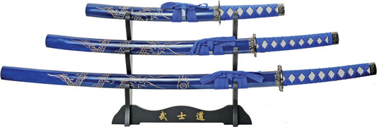 3pc Dragon Sword Set Blue