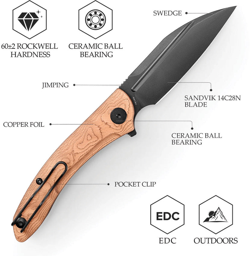Cuckoo Linerlock Copper TY30-CU-14